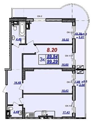3-кімнатна 99.29 м² в ЖК Мілос від 29 550 грн/м², Одеса