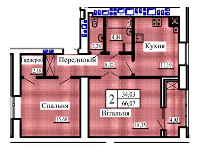 2-комнатная 66.07 м² в ЖК Новая Барселона от 15 700 грн/м², г. Ковель