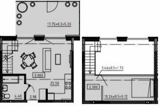 Дворівнева 45.06 м² в ЖК Простір на 9-й Фонтана від 30 250 грн/м², Одеса