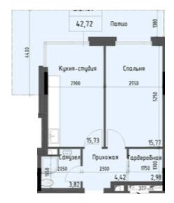 1-кімнатна 42.72 м² в ЖК Простір+ на Дачній від 31 250 грн/м², Одеса
