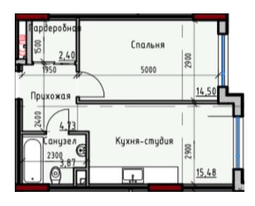 1-кімнатна 40.98 м² в ЖК Простір+ на Дачній від 29 450 грн/м², Одеса