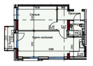 1-кімнатна 46.2 м² в ЖК Простір+ на Дачній від 31 250 грн/м², Одеса