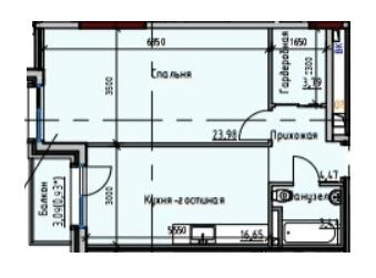 1-кімнатна 53.26 м² в ЖК Простір+ на Дачній від 31 250 грн/м², Одеса