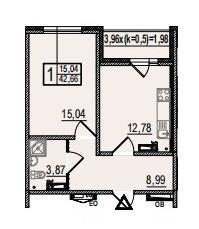 1-комнатная 42.66 м² в ЖК просп. Отрадный, 42 от 25 000 грн/м², Киев