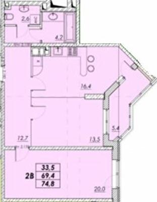 2-кімнатна 74.8 м² в ЖК Прохоровський квартал від 21 300 грн/м², Одеса
