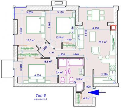 3-комнатная 81.9 м² в ЖК Forest Hill от застройщика, Днепр