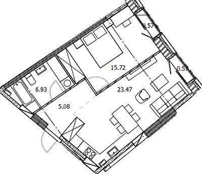 1-кімнатна 52.34 м² в ЖК BEREG Residence від 38 650 грн/м², Київ