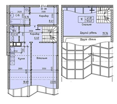 Дворівнева 91.67 м² в Комплекс апартаментов Олімпійський від 28 100 грн/м², Одеса