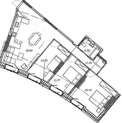3-кімнатна 107.21 м² в ЖК BEREG Residence від 34 050 грн/м², Київ