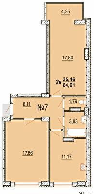 2-кімнатна 66.3 м² в ЖК BRUSSELS від забудовника, с. Крижанівка