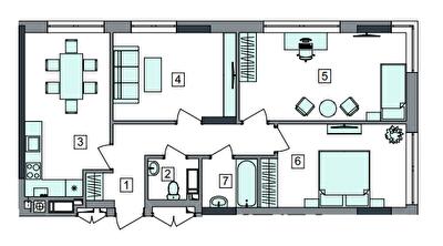 3-кімнатна 76.97 м² в ЖК Евромісто-2 від 24 000 грн/м², с. Крюківщина