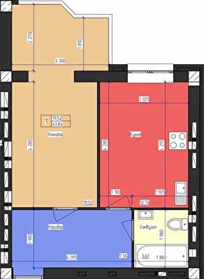 1-кімнатна 43.84 м² в ЖК FOR-REST від 16 000 грн/м², с. Фонтанка