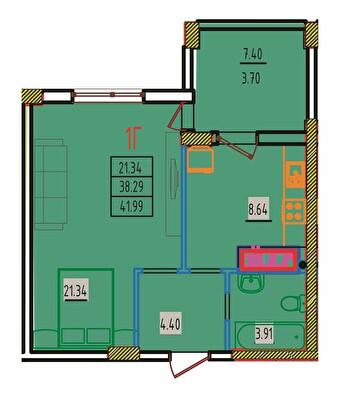 1-кімнатна 41.99 м² в ЖК RosenTal від 15 700 грн/м², с. Лиманка