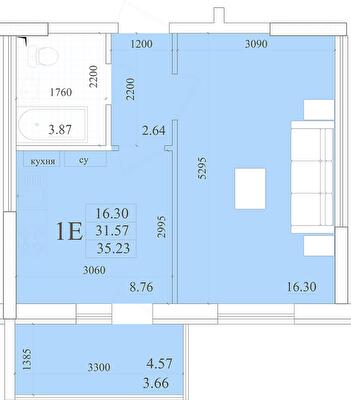 1-кімнатна 34.56 м² в ЖК Акварель-2 від 17 450 грн/м², Одеса