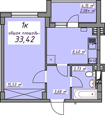 1-кімнатна 33.42 м² в ЖМ Сьоме Небо від 18 350 грн/м², смт Авангард