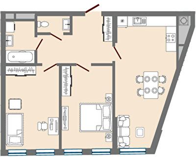 2-комнатная 70.58 м² в ЖК Greenville Park Lviv от 31 350 грн/м², Львов