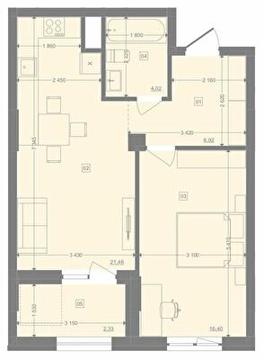 1-комнатная 51.13 м² в ЖК Pictorial от 27 250 грн/м², Львов