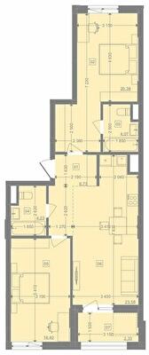 2-комнатная 77.72 м² в ЖК Pictorial от 27 250 грн/м², Львов
