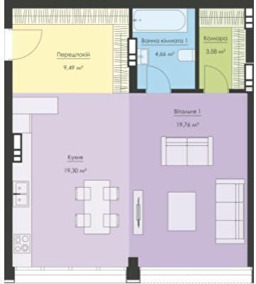 1-комнатная 56.79 м² в ЖК Новый Подол от 70 450 грн/м², Киев