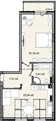 1-кімнатна 60.12 м² в ЖК На Кондукторській від 38 100 грн/м², Львів