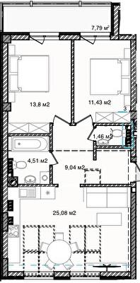 2-кімнатна 73.11 м² в ЖК На Кондукторській від 35 000 грн/м², Львів