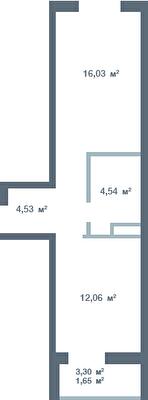 1-кімнатна 38.53 м² в ЖК Новосел від 14 250 грн/м², с. Молодіжне