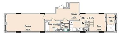 1-кімнатна 53.77 м² в ЖК на вул. Стрийська, 45 від 21 600 грн/м², Львів