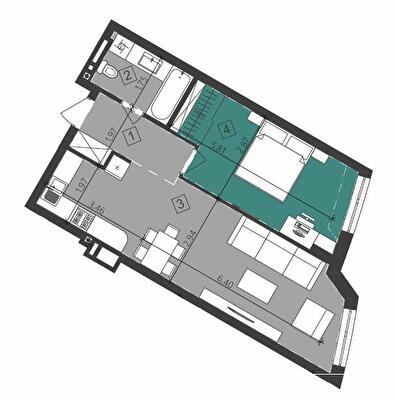 1-кімнатна 53.18 м² в ЖК Парус City від 27 700 грн/м², Львів