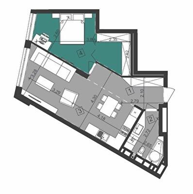 1-кімнатна 56.66 м² в ЖК Парус City від 27 700 грн/м², Львів