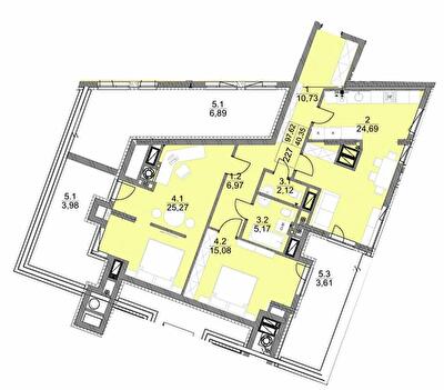 2-комнатная 97.62 м² в ЖК Яркий Львов от 22 850 грн/м², Львов
