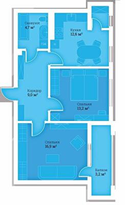 2-комнатная 59.6 м² в ЖК Headwell от 21 600 грн/м², г. Трускавец