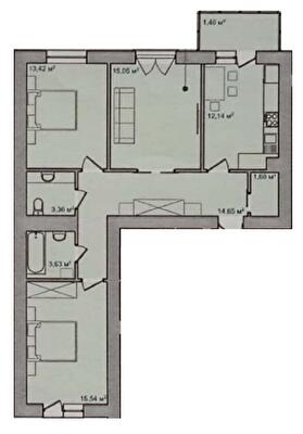 3-комнатная 80.93 м² в ЖК Ядро от 15 500 грн/м², г. Дрогобыч