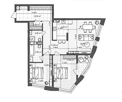 2-комнатная 95.75 м² в ЖК Krauss Gallery от 119 700 грн/м², Киев