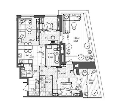 2-комнатная 92.21 м² в ЖК Krauss Gallery от 168 150 грн/м², Киев