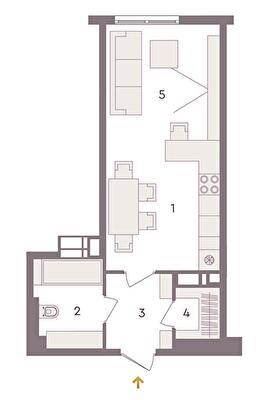 1-кімнатна 34.22 м² в ЖК Senat від 42 880 грн/м², Київ