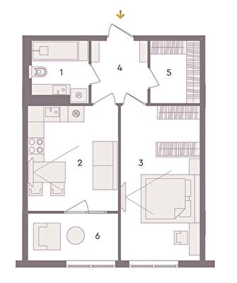 1-кімнатна 50.56 м² в ЖК Senat від 42 880 грн/м², Київ