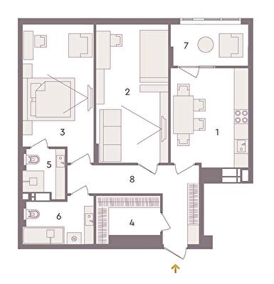 2-кімнатна 77.99 м² в ЖК Senat від 34 840 грн/м², Київ