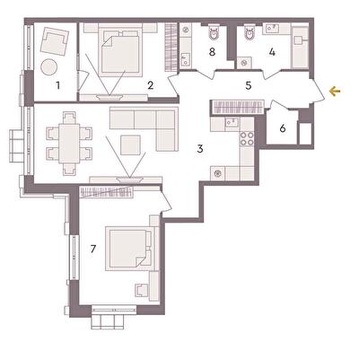 2-кімнатна 84.4 м² в ЖК Senat від 34 840 грн/м², Київ
