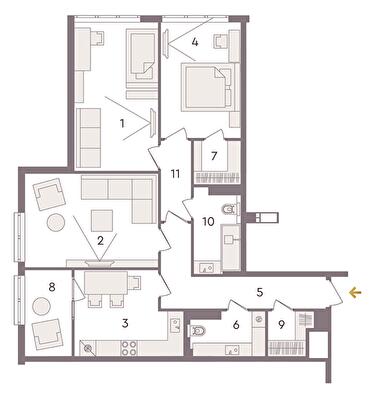 3-кімнатна 93.99 м² в ЖК Senat від 34 840 грн/м², Київ