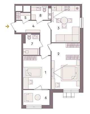 2-кімнатна 67.85 м² в ЖК Senat від 34 840 грн/м², Київ