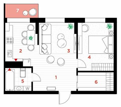 2-комнатная 51 м² в ЖК Family Plaza от 27 000 грн/м², Ивано-Франковск