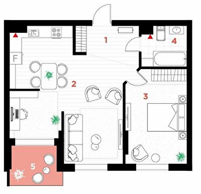 2-комнатная 60 м² в ЖК Family Plaza от 27 000 грн/м², Ивано-Франковск
