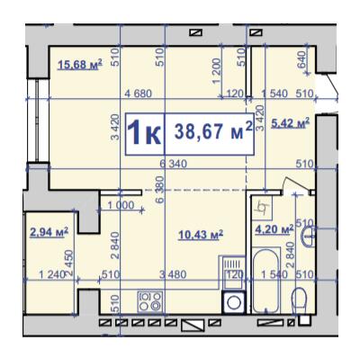 1-кімнатна 38.67 м² в ЖК Парковий маєток від 11 500 грн/м², Івано-Франківськ