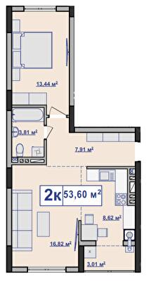 2-кімнатна 53.6 м² в ЖК Парковий маєток від 11 500 грн/м², Івано-Франківськ