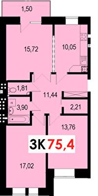 3-комнатная 75.4 м² в ЖК Стожары от 12 500 грн/м², Ивано-Франковск