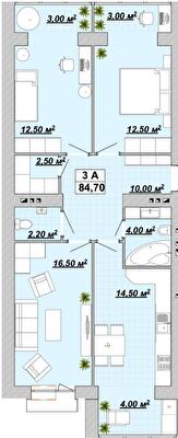3-комнатная 84.7 м² в ЖР Княгинин от 13 500 грн/м², Ивано-Франковск