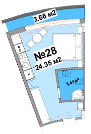 1-кімнатна 24.35 м² в Апарт-комплекс Resort Medical Park від 90 750 грн/м², с. Поляниця