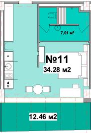1-кімнатна 34.28 м² в Апарт-комплекс Resort Medical Park від 84 350 грн/м², с. Поляниця