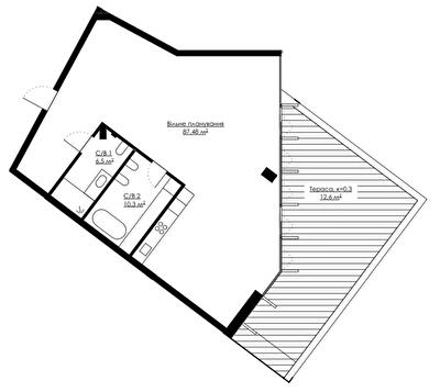 Свободная планировка 116.88 м² в ЖК ANDRIYIVSKY City Space от 131 119 грн/м², Киев