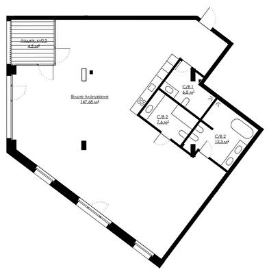 Свободная планировка 178.88 м² в ЖК ANDRIYIVSKY City Space от 108 070 грн/м², Киев
